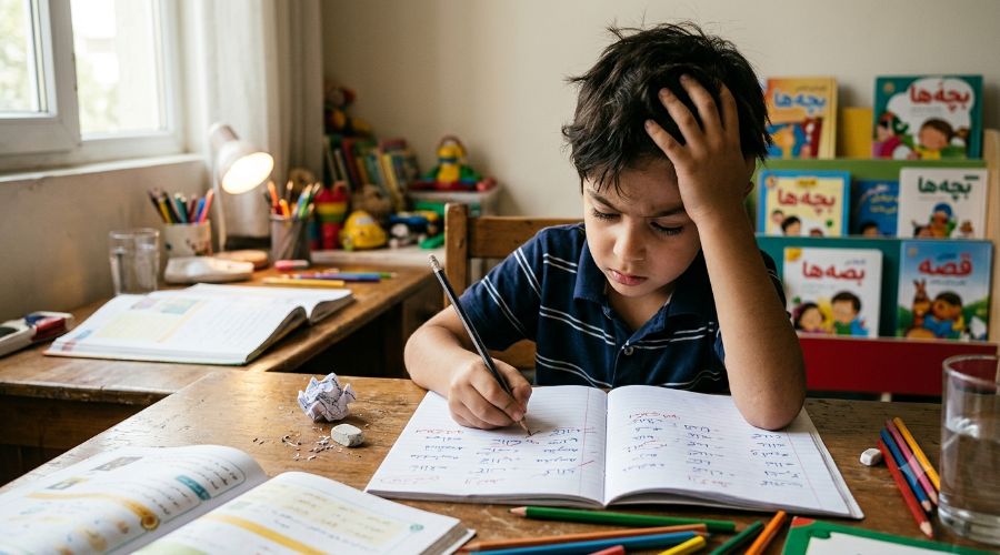 چرا دیکتههای پسرم پر از غلط است؟